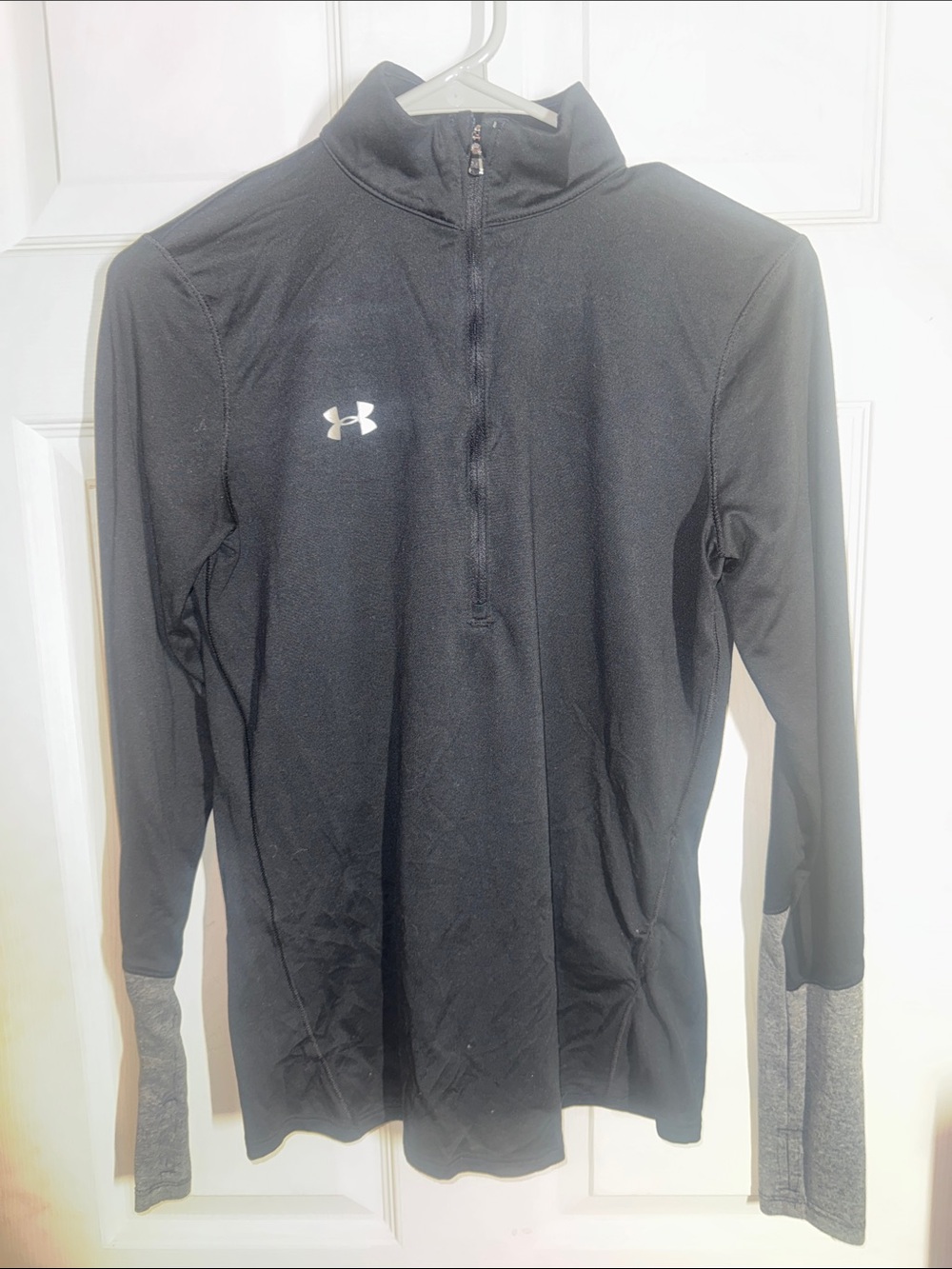 Under Armour Men’s Black Quarter-Zip with Gray Sleeve Panels